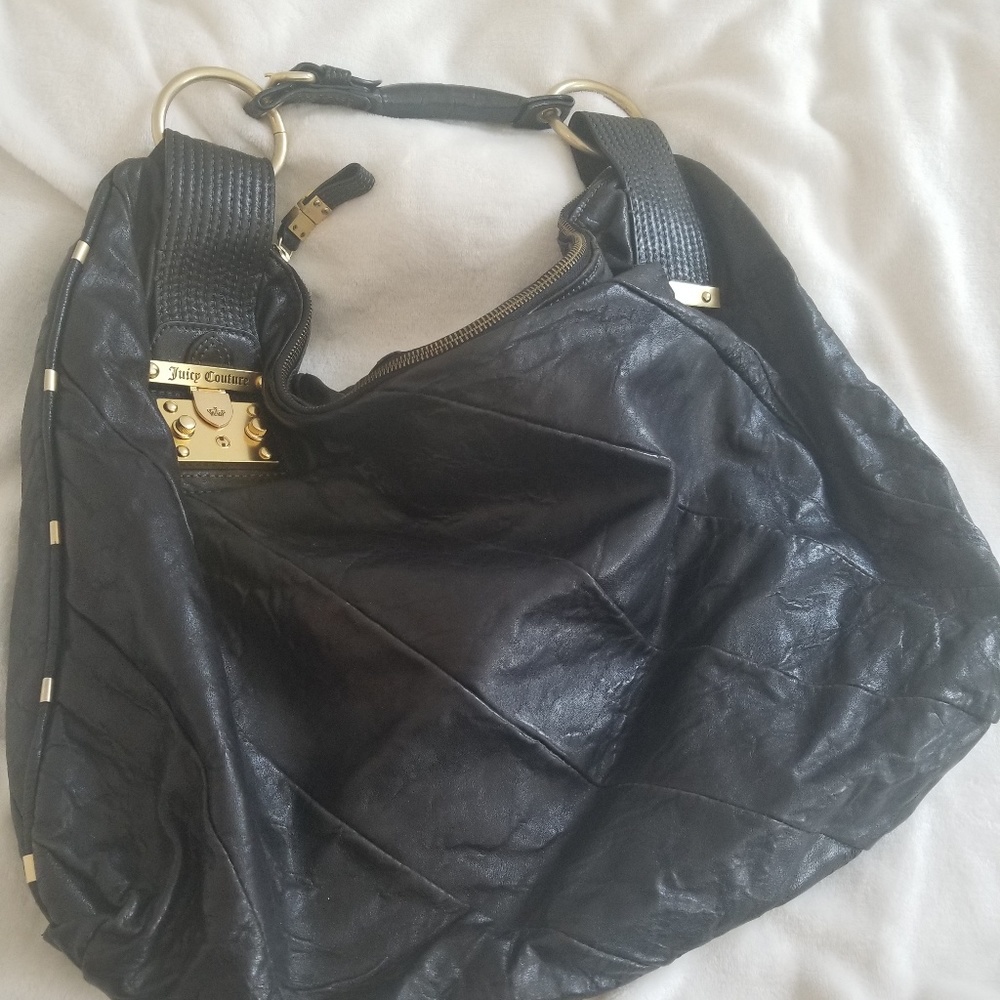 Vintage lock it Juicy Couture X Large leather hobo EUC - Picture 1 of 8